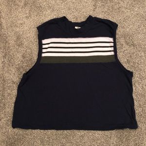 🔥 Navy Sleeveless Crop Top TShirt - last chance, can’t price any lower!